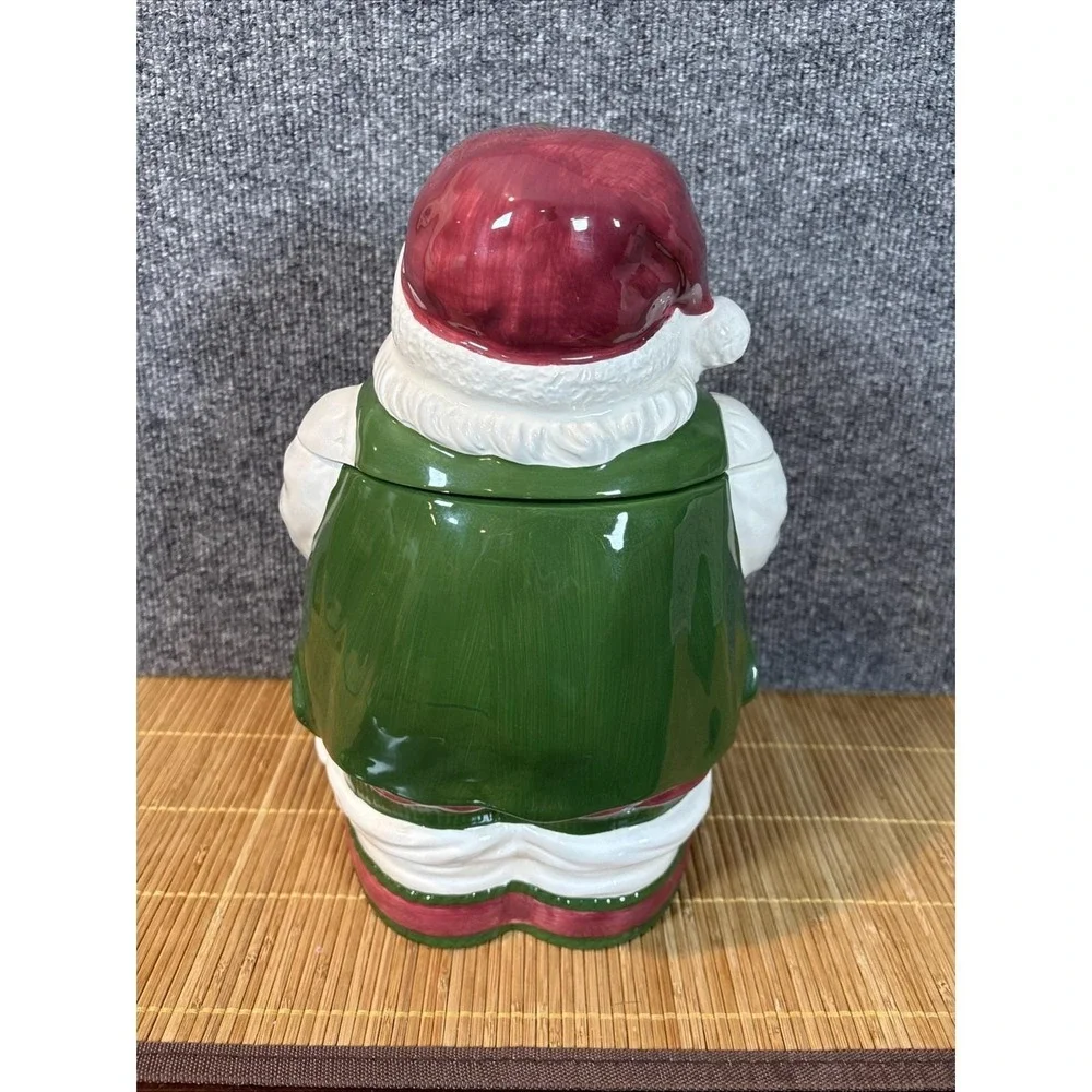 Vtg~JcPenney's~Ceramic Santa & Elf Checking Gift List Cookie Jar~12